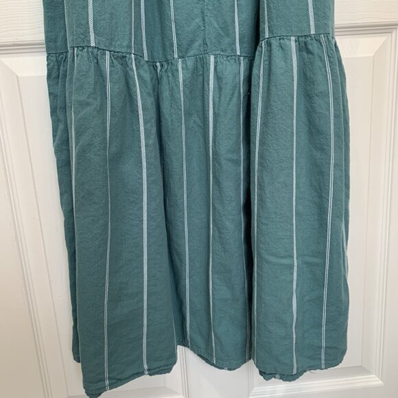 Wonderly Gauze Maxi Dress Womens Medium Green Embroidery Detail Tiered Boho - Picture 5 of 9